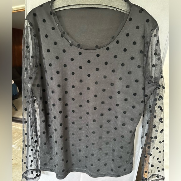 Interplay Couture top with sheer sleeves. Brand new. Never worn. - Picture 6 of 7